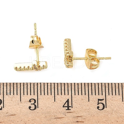 Cross Brass Micro Pave Clear Cubic Zirconia Stud Earrings EJEW-Z144-25G-1