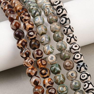 Tibetan Style dZi Beads G-G039-8mm-M-1