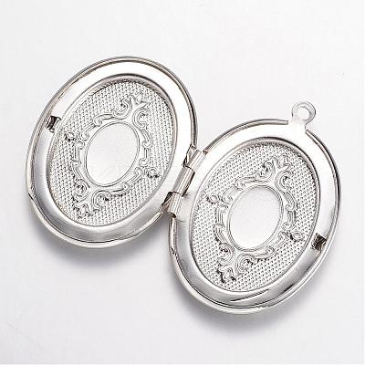 Brass Locket Pendants KK-N0116-054P-1