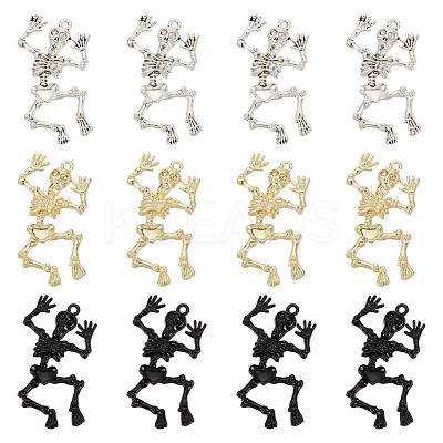 12Pcs 3 Colors Halloween Alloy Pendants FIND-OC0002-58-1