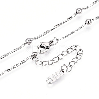 Non-Tarnish 304 Stainless Steel Satellite Chain Necklace for Men Women NJEW-E076-01P-1