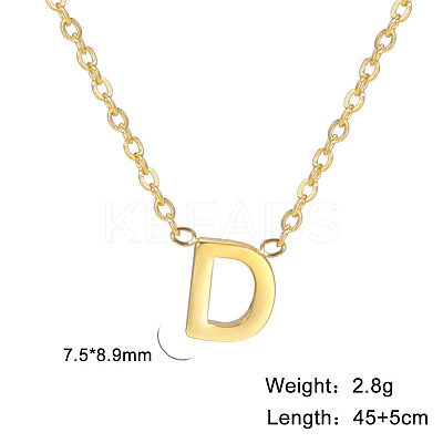 201 Stainless Steel Initial Pendant Necklaces FS-WG78A3B-04-1