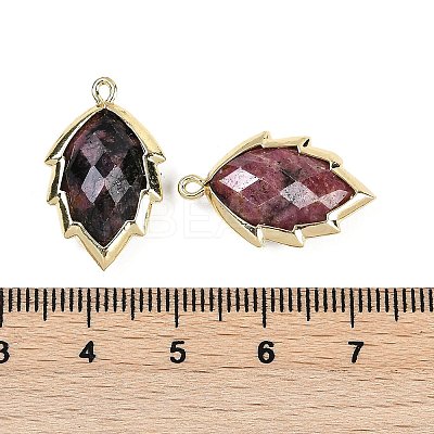 Natural Rhodonite Faceted Leaf Pendants G-I375-04G-04-1