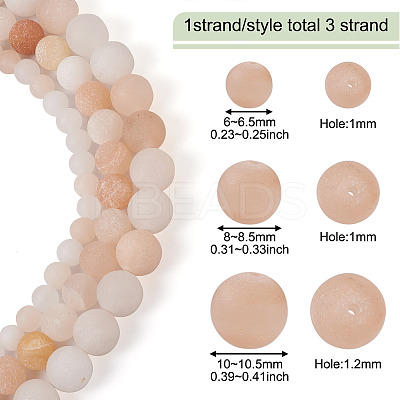 3 Strands 3 Style Natural Pink Aventurine Beads Strands G-YS0001-13-1