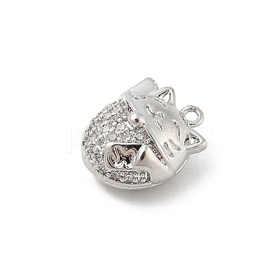 Brass Pave Cubic Zirconia Pendants KK-E791-01P-1