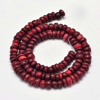 Natural Coconut Rondelle Bead Strands COCB-O002-01G-1