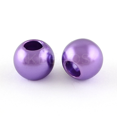 ABS Plastic Imitation Pearl European Beads MACR-R530-12mm-A64-1