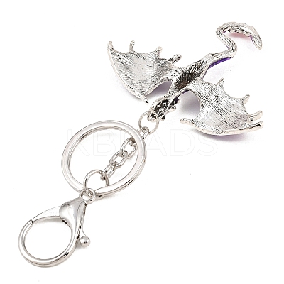 Dragon Alloy Rhinestone Pendant Keychains LS-KEYC-G065-01C-1