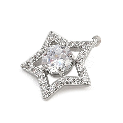 Brass Micro Pave Cubic Zirconia Pendants KK-S339-03P-1
