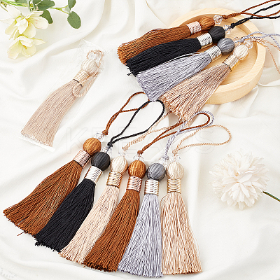 8Pcs Polyester Tassel Pendant Decorations HJEW-GF0001-23B-1