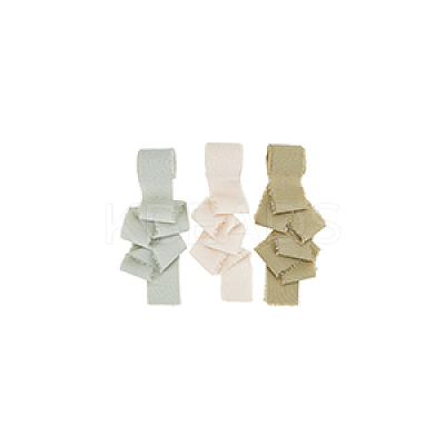 3 Rolls 3 Colors Cotton Frayed Ribbon OCOR-GA0001-85-1