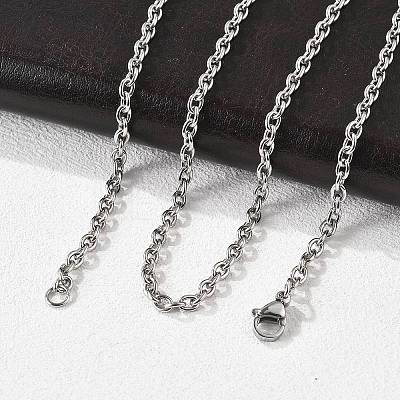 Tarnish Resistant 304 Stainless Steel Cable Chain Necklace Making STAS-P045-02P-1