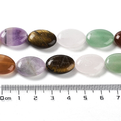 Natural Green Aventurine & Amethyst & Tiger Eye & Rose Quartz & Quartz Crystal & Carnelian Beads Strands G-L164-A-19-1