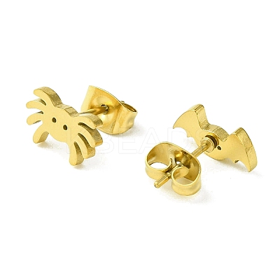 Cute Little Animal Theme 304 Stainless Steel Stud Earrings LS-EJEW-B041-04F-G-1