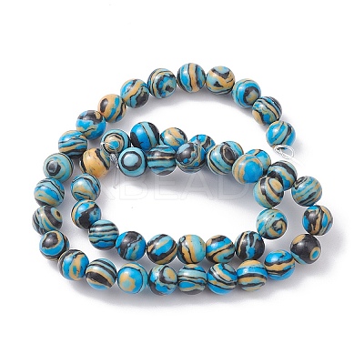 Synthetic Malachite Beads Strands G-YW0001-55C-1