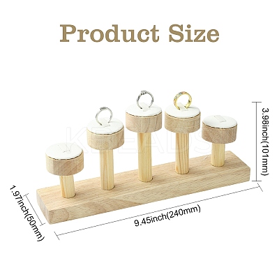 High and Low 5-Slot Wood Ring Display Riser Racks ST-CJ0034-04-1