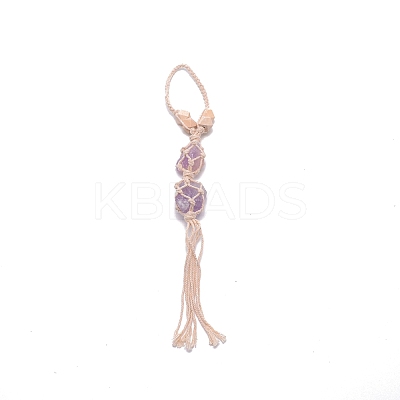 Irregular Gemstone Hanging Pendant Decoration HJEW-TAC0001-08B-1