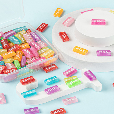 100Pcs Transparent Acrylic Beads DIY-FS0001-31-1