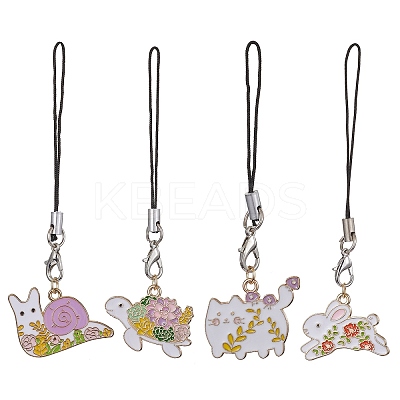 Alloy Enamel Mobile Straps HJEW-JM01090-1