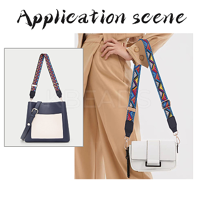 2Pcs 2 Color Nylon with Cotton Adjustable Bag Strap FIND-WR0002-25-1