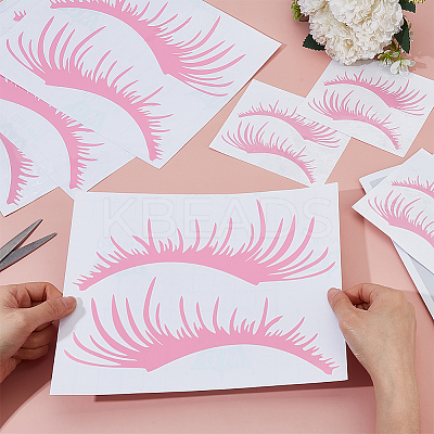 8 Pairs 2 Styles Eyelash Shape Waterproof PVC Picture Stickers DIY-HY0003-05A-1