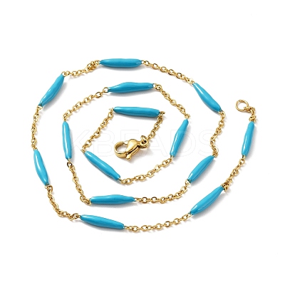 Enamel Bar Link Chain Necklace STAS-B025-02G-02-1