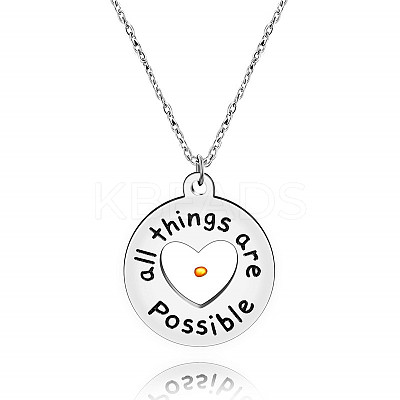 304 Stainless Steel with Mustard Seed Pendant Necklaces FS-WG8D6B2-02-1