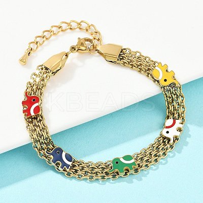 304 Stainless Steel Cable Chain Bracelets BJEW-G747-07G-1