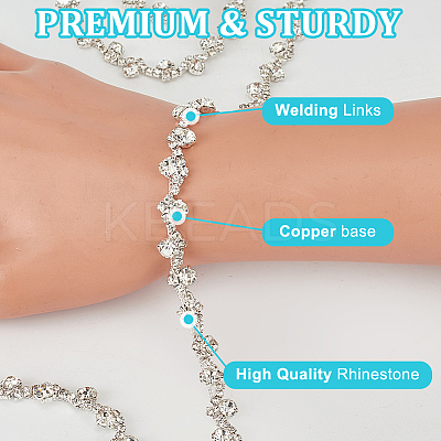 3 Yards Glass Rhinestone Chains DIY-DR0002-11C-1