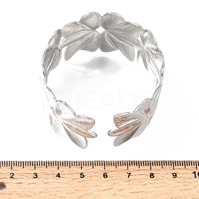 32.5MM 304 Stainless Steel Hollow Flower Cuff Bangles for Women SA-CBAB767-32P-1