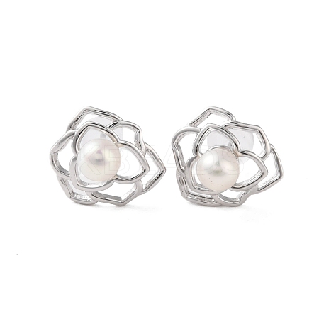 925 Sterling Silver Studs Earring EJEW-H002-19P-1