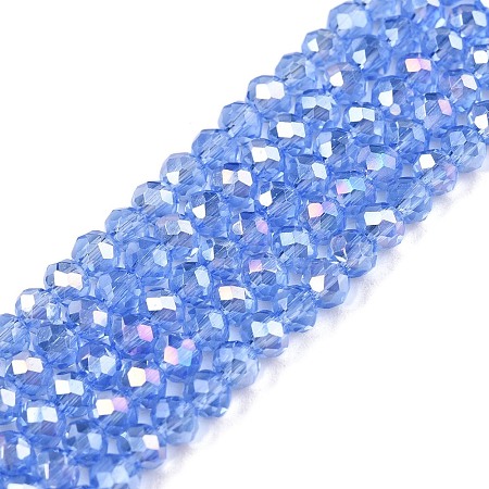 Electroplate Glass Beads Strands EGLA-A044-T3mm-B14-1