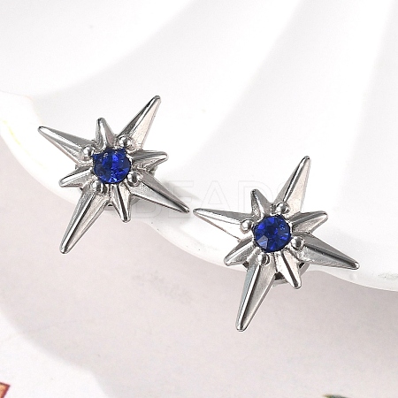 Rhinestone Star Clip-on Earrings EJEW-B116-01P-02-1