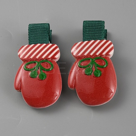 Cute Christmas Acrylic Alligator Hair Clips PHAR-WH0013-03D-1