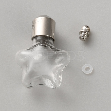 Clear Glass Vial Pendants GLAA-WH0038-58B-1
