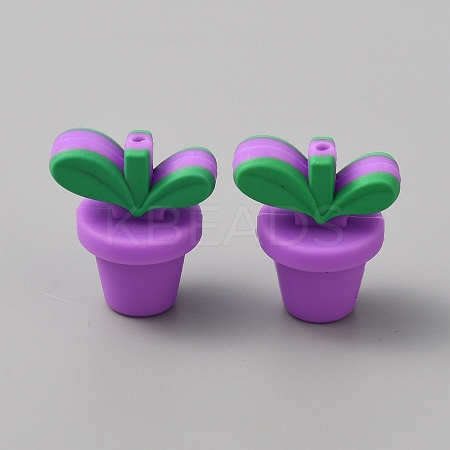Leaf Pot Food Grade Eco-Friendly Silicone Beads LS-SIL-WH0014-18H-1