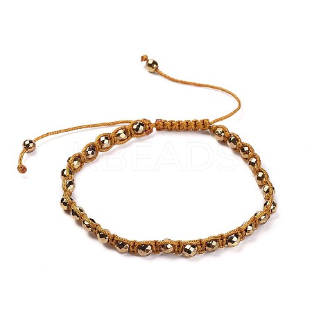 Non-magnetic Synthetic Hematite Braided Beads Bracelets BJEW-JB04312-1