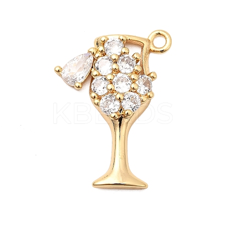 Brass Micro Pave Clear Cubic Zirconia Pendants KK-F916-24G-1