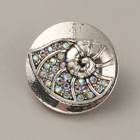 Alloy Rhinestone Snap Buttons FIND-WH0111-242B-1