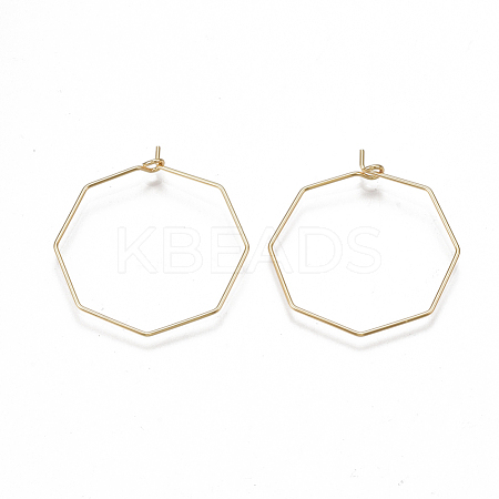 Brass Hoop Earring Findings KK-T038-428G-1