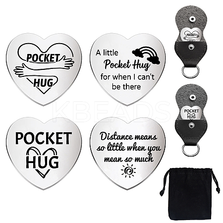 Heart Double-Sided Engraved Stainless Steel Commemorative Decision Maker Coin Set AJEW-GL0002-01H-1