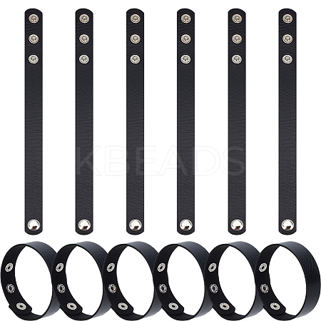 18Pcs PU Leather Snap Bracelets for Women Men BJEW-CY0001-13B-1