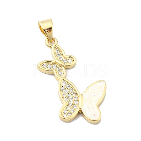 Brass Micro Pave Clear Cubic Zirconia Pendants KK-A221-16A-G-1