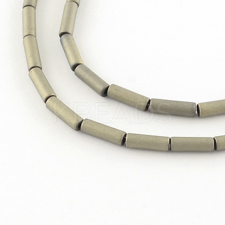 Tube Electroplate Non-magnetic Synthetic Hematite Bead Strands G-S203-22G-1