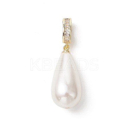 Electroplate Shell Pearl Pendants PALLOY-JF04940-03-1