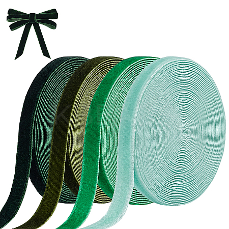4Pcs 4 Colors Velvet Spandex Ribbon OCOR-BC0008-89-1
