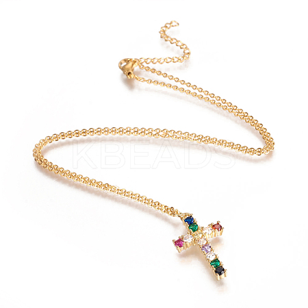 304 Stainless Steel Pendant Necklaces NJEW-E138-03G-1