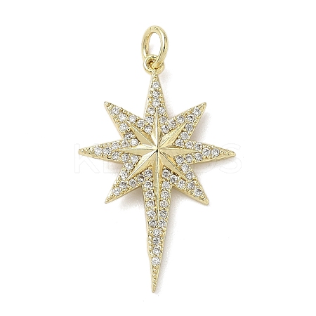 Brass Micro Pave Cubic Zirconia Pendants KK-L248-07G-01-1
