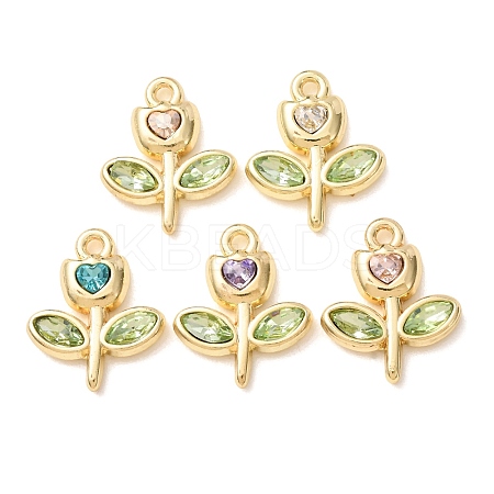 Alloy with Rhinestone Pendants AL-CBA7256-01G-1