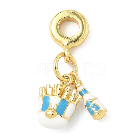 Brass Enamel European Dangle Charms KK-I355-21G-02-1